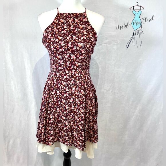 Jella Couture ditsy floral cross back layered dress size small - Picture 1 of 4